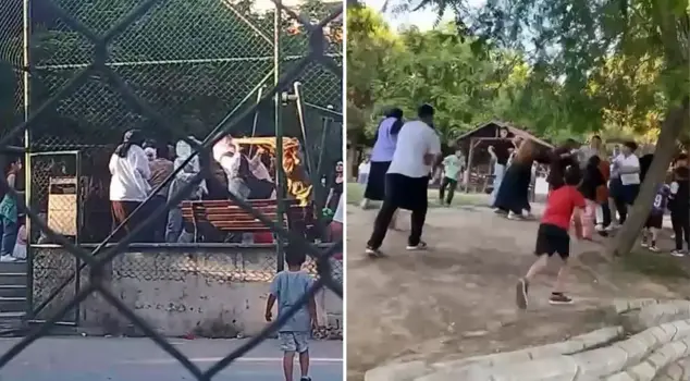 In the children's fight, the mothers got involved, hair pulling and all.