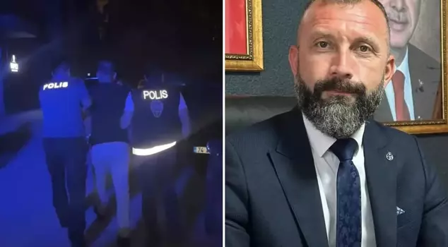 The AK Party district chairman, who seriously injured his neighbor who attacked him, has been arrested.