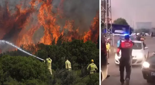 The fire in Aliağa has spread towards Foça, and some houses have been evacuated.