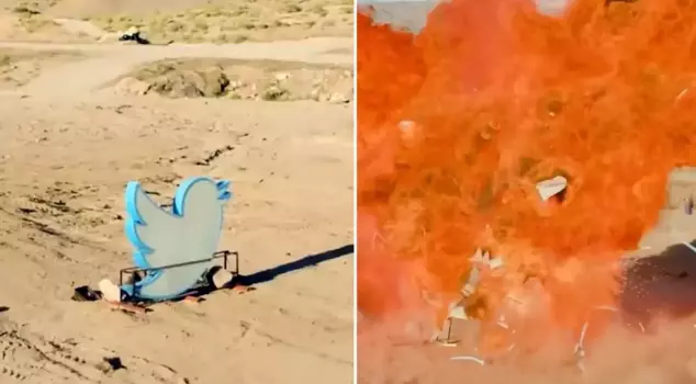 They blew up Twitter's famous logo like this.