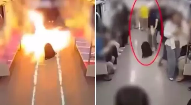 He got angry at his wife who wanted a divorce and set the crowded subway car on fire.