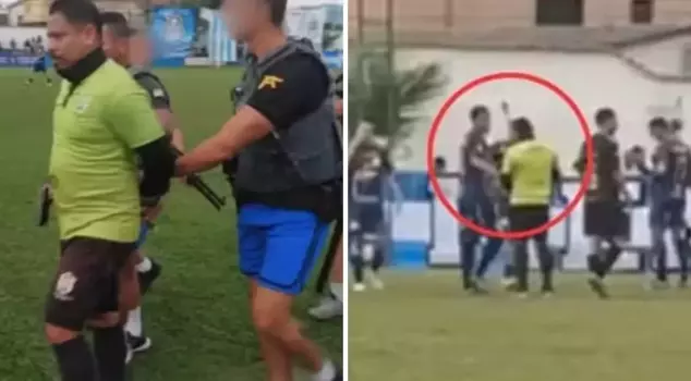 The referee was handcuffed and taken into custody during a drug operation.