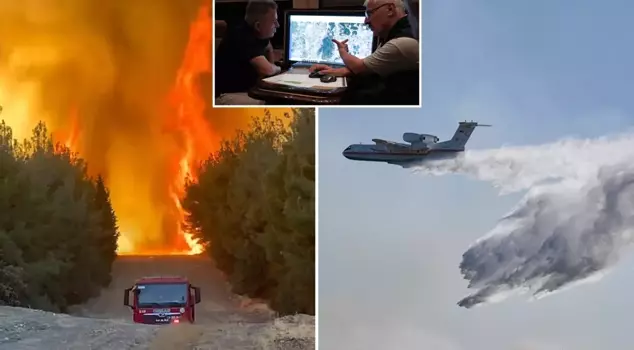 The forest in Izmir has been burning for two days.
