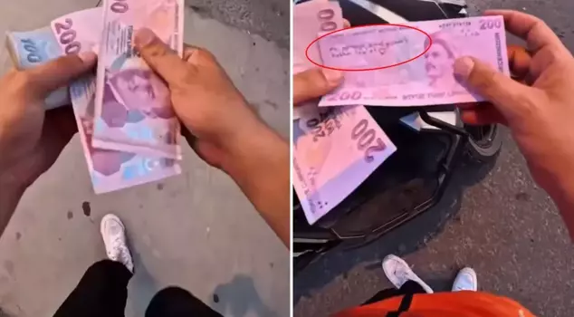 The courier delivering the order to the student house was angered by the note written on the money.