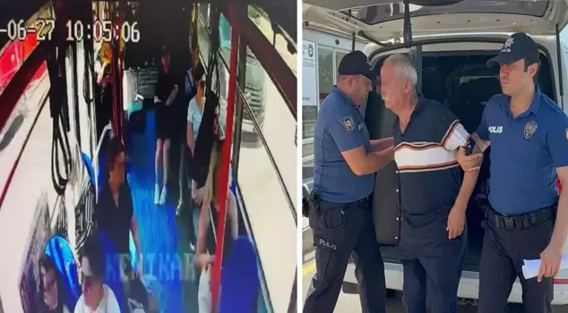 A 75-year-old retired judge has been detained for allegedly taking upskirt photos on a public bus.