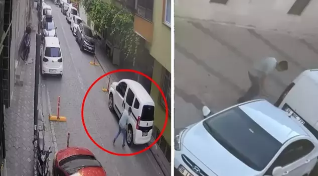 He walked through the streets of Zeytinburnu and slashed the tires of vehicles with a knife.