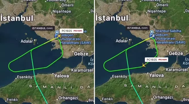 Surprise guest at Sabiha Gökçen Airport! The plane taxied past the runway.