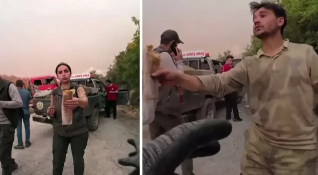 النار بين اللهب: لقمة مشتركة في منطقة الحريق أدفأت القلوب
