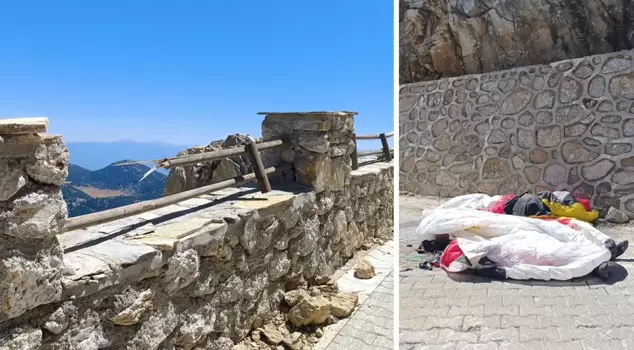 A Swiss paraglider who fell on the road in Fethiye has died.
