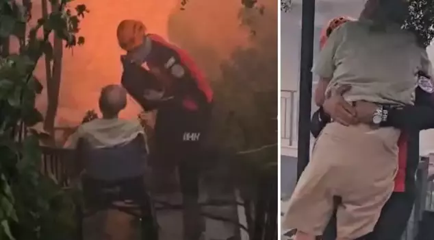 Emotional images from the fire in Izmir: Teams rescued those trapped in this way.