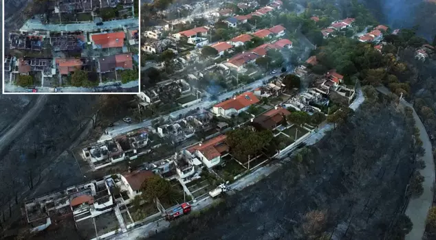 Forest fire in Seferihisar: 345-house holiday complex turned to ashes.