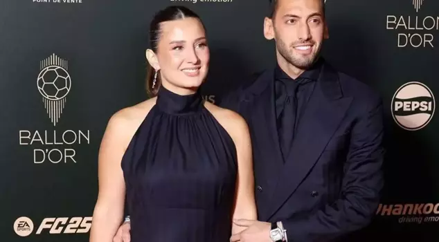 Hakan Çalhanoğlu's wife shares a surprising post.