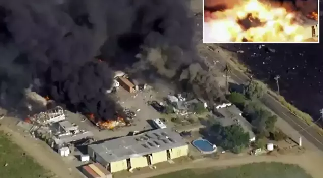 A fireworks warehouse exploded in the United States.