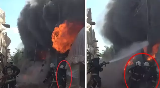 A disaster was narrowly avoided in the workshop fire: The wall collapsed, and the firefighters were rescued at the last moment.