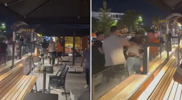 Two groups clashed, and the street turned into a boxing ring.
