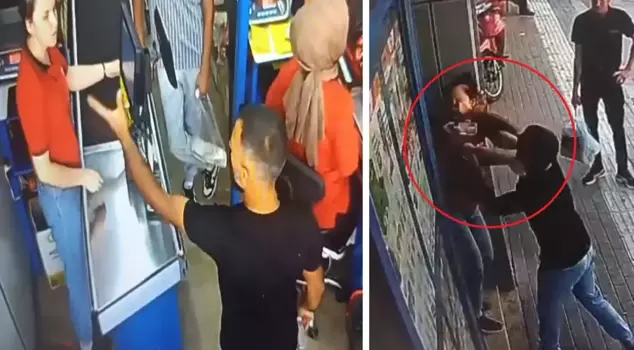 He got angry because he was waiting in line and broke the cashier woman's nose.