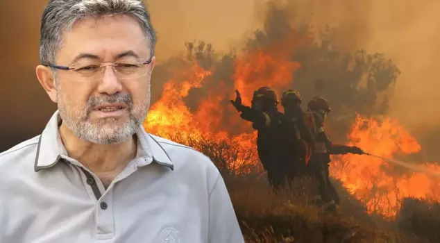 Minister Yumaklı: The fire in Çeşme has been brought under control.