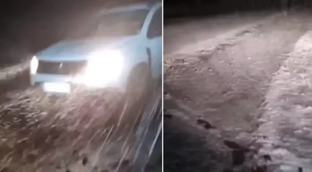 While Turkey was sweltering in the heat, a city was covered in snow at midnight.