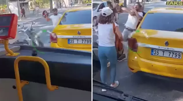 A motorcyclist who repeatedly attacked with a helmet barely escaped after getting out of the taxi.