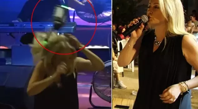 While on stage, a drone hit her! Artist Nurcan Altınok's calm response.