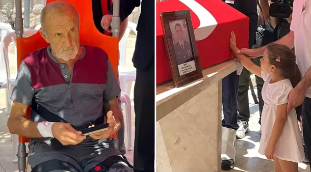 Heartbreaking moments at the martyr's funeral! One said goodbye to his father, and the other to his child.