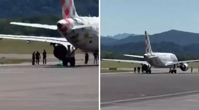 The man who entered the airport without permission was caught in an airplane engine and lost his life.