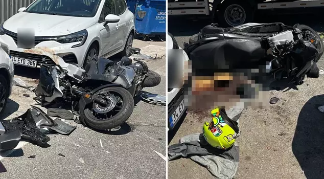 Chilling accident! The motorcyclist's foot was severed.