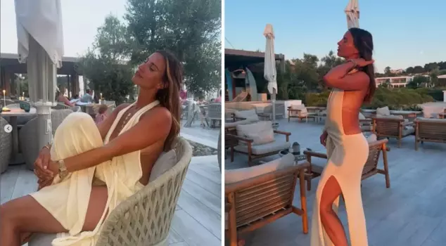 The famous actress left everyone speechless with her slit dress worn during her vacation in Greece.