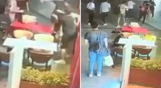 He attacked the person who was posting on social media with his ex-wife with a knife.