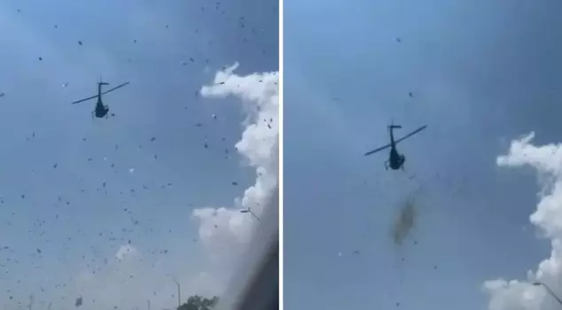 The deceased man's will surprised everyone! Money was showered from a helicopter at his funeral.