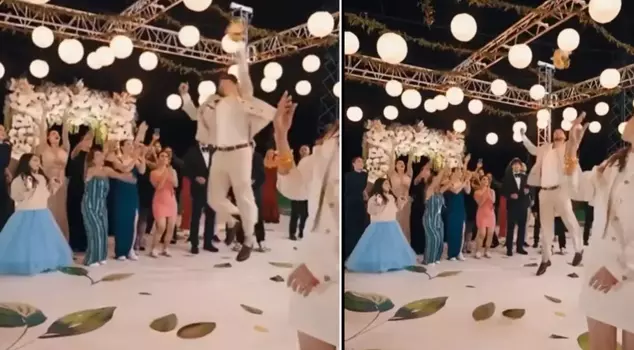 Alperen Şengün made a block at the wedding! A humorous intervention with the bridal bouquet.