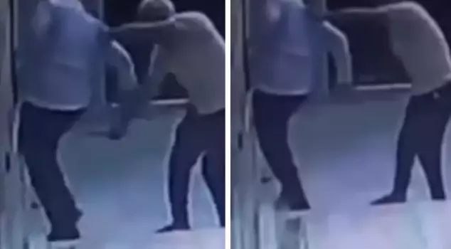 Attack on the mosque's muezzin with a knife! Those moments captured on camera.