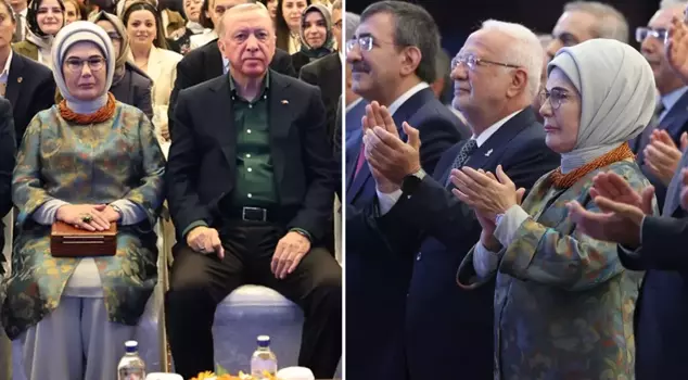 Emine Erdoğan's elegance made a mark at the Kızılcahamam Camp.