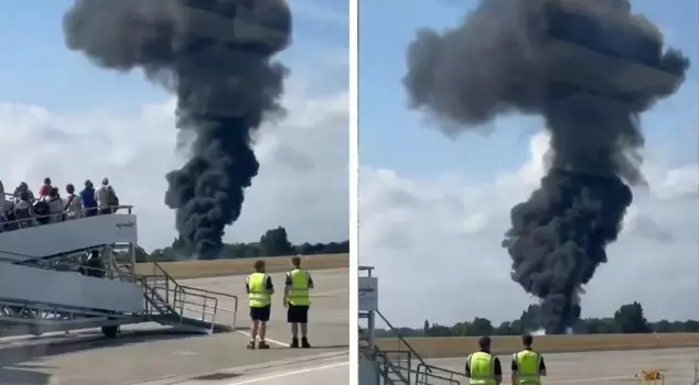 A passenger plane crashed on the runway in London!