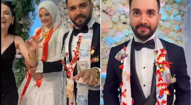 At Kadir Ezildi's magnificent wedding, it was as if gold was raining down.