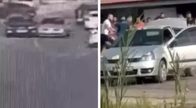The interesting fight between feuding families! First, they crashed into each other with their vehicles, then they drew their knives.