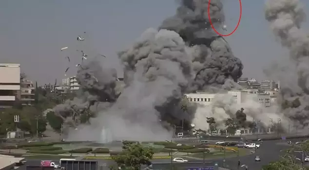 The moments when Israel struck the General Staff building in Damascus.