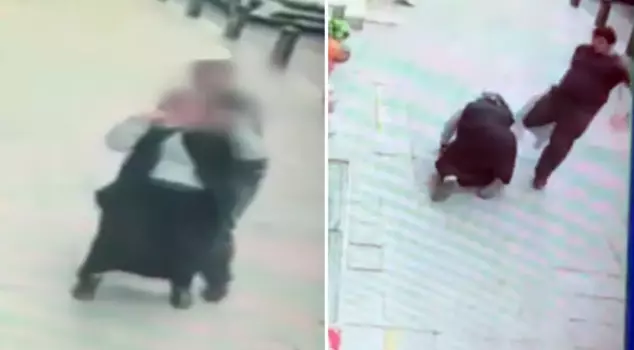 She grabbed her mother's throat and kicked.