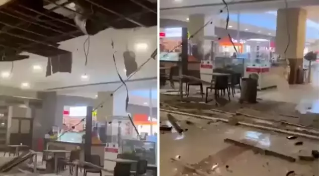The suspended ceiling collapsed in the shopping mall in Beylikdüzü! One person was injured.