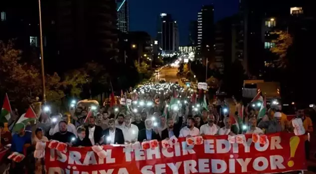 Protest in Ankara for Gaza! They marched to the U.S. embassy.