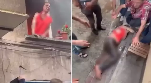 The woman trapped among the flames in Bursa was rescued by the locals.