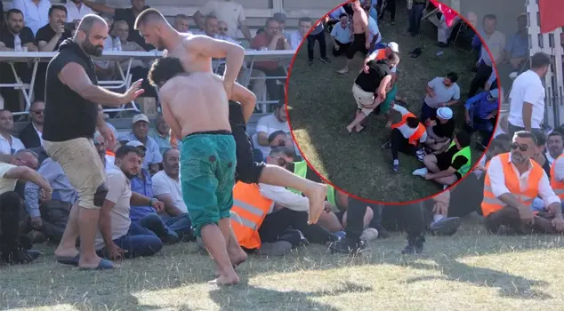 An interesting event in the wrestling match: He confused his opponent and wrestled with the audience.