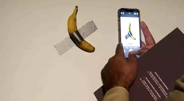 The hungry visitor ate the artwork on the wall: The most expensive lunch.