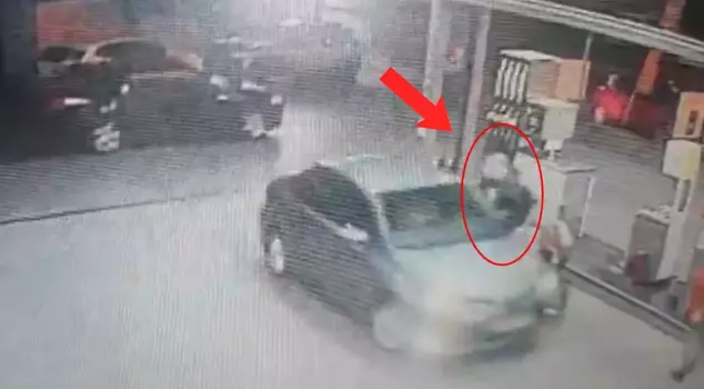 He murdered his former brother-in-law at the gas station.
