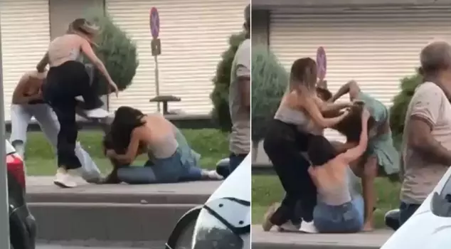 Four women fought for minutes! Even the men couldn't separate them.