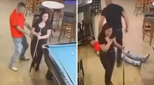 The drunk man who harassed his wife was knocked out with a single punch.