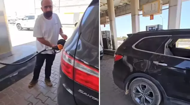 A Turkish citizen in Libya! He filled up his vehicle's tank and couldn't believe the amount he paid.