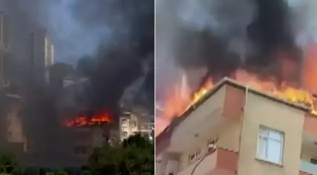 Fire in a 4-story building in Ümraniye.