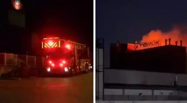 A factory in Ankara burned down in flames.