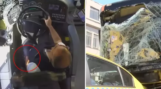 The camera footage of the bus that hit 10 vehicles has emerged! The driver's actions are shocking.